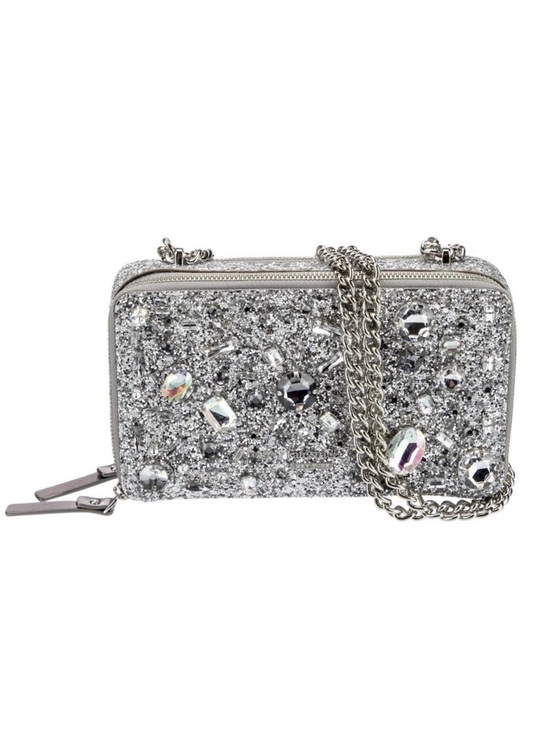 Kate Spade Silver Glitter Crystal-Embellished crossbody or shoulder bag - Picture 1 of 17